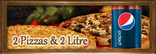 2 PIZZAS & POP image